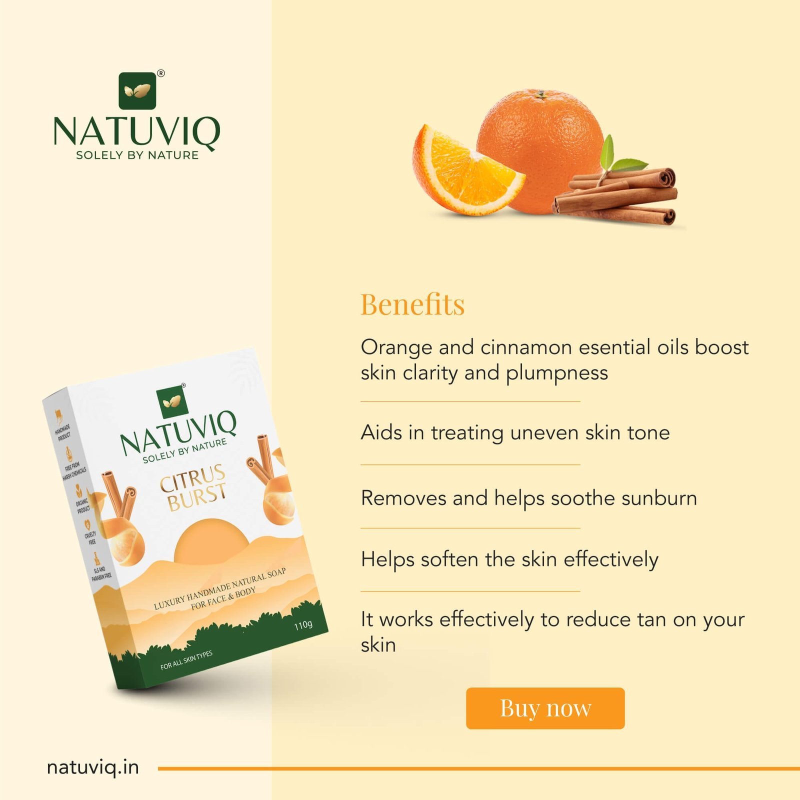 Citrus Burst Glycerin Soap 110G - Image 2