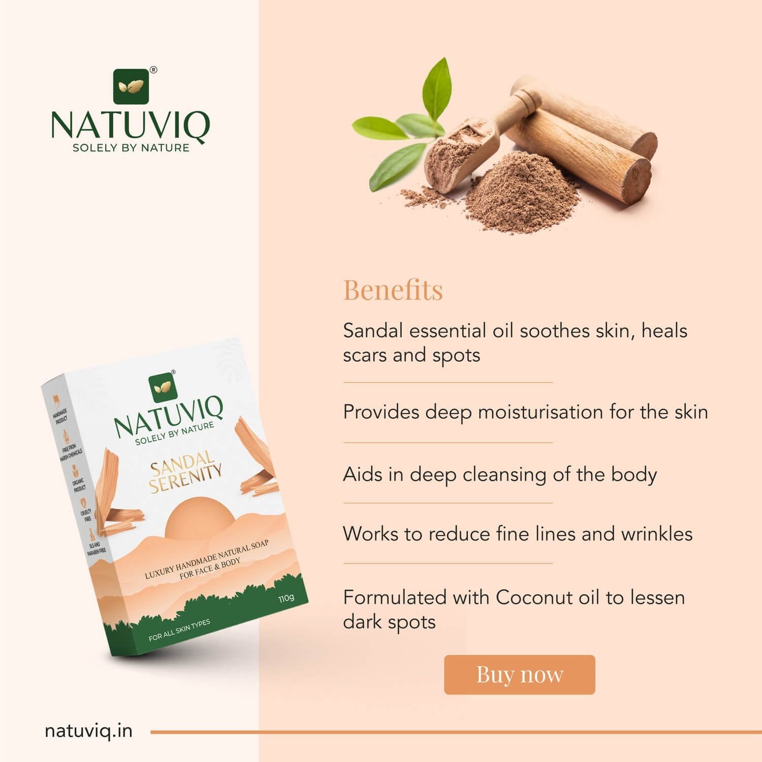 Sandal Serenity Glycerin Soap 110G - Image 2